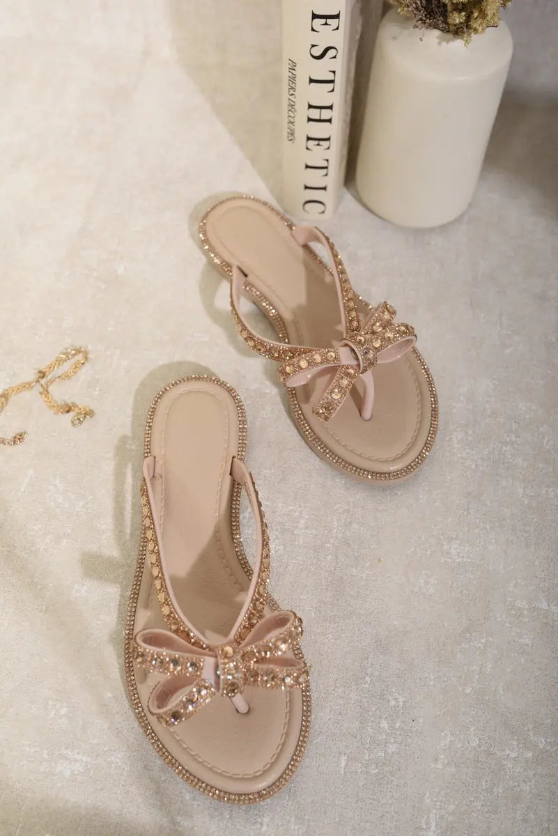 Embellished Bow Detail Sandals-2