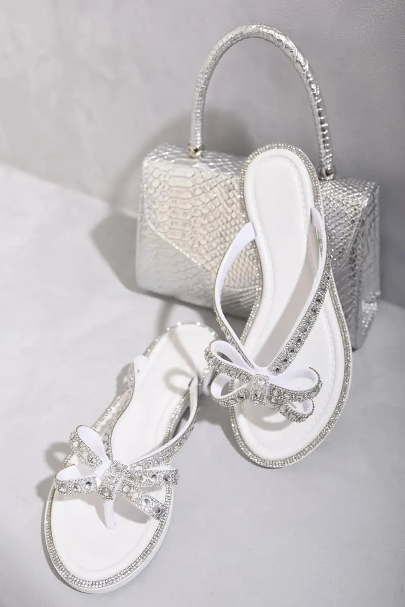 Embellished Bow Detail Sandals-8