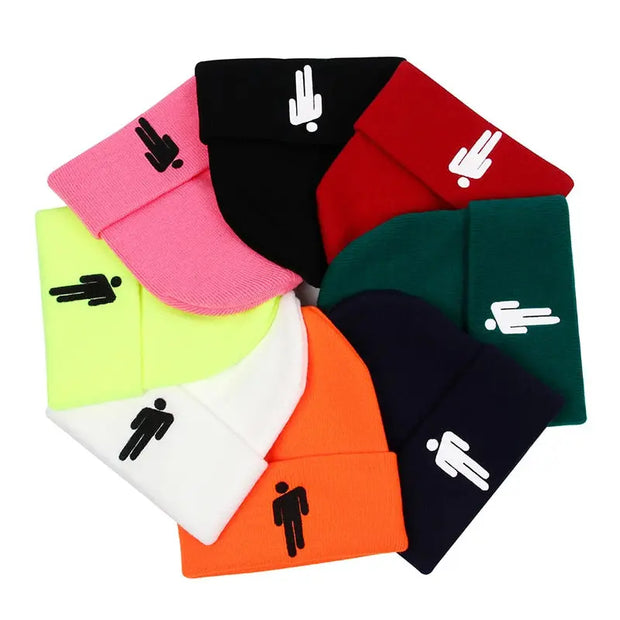 Embroidery Billie Eilish Beanie Hat Women Men Knitted Warm Winter Hats For Women Men Solid Hip-hop Casual Cuffed Beanies Bonnet - Memoriex 