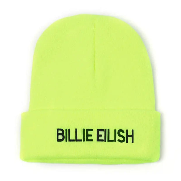 Embroidery Billie Eilish Beanie Hat Women Men Knitted Warm Winter Hats For Women Men Solid Hip-hop Casual Cuffed Beanies Bonnet - Memoriex 