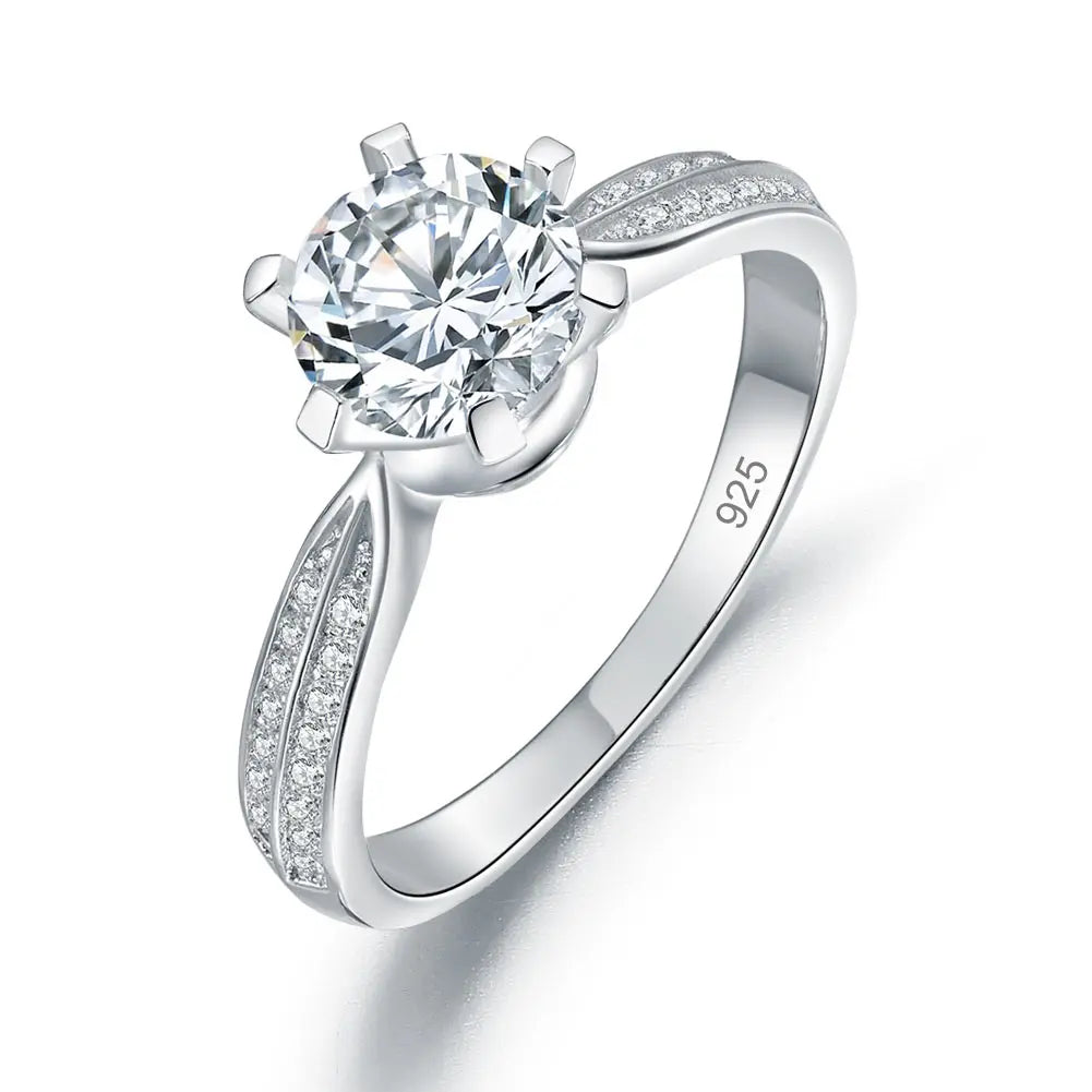 Engagement Crown Ring 925 Sterling Silver 1 Ct Created Diamond XFR8318-0