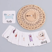 English spelling game natural phonics spinning wheel vowel recognition Montessori early education toys - Memoriex 