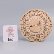 English spelling game natural phonics spinning wheel vowel recognition Montessori early education toys - Memoriex 