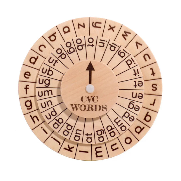 English spelling game natural phonics spinning wheel vowel recognition Montessori early education toys - Memoriex 