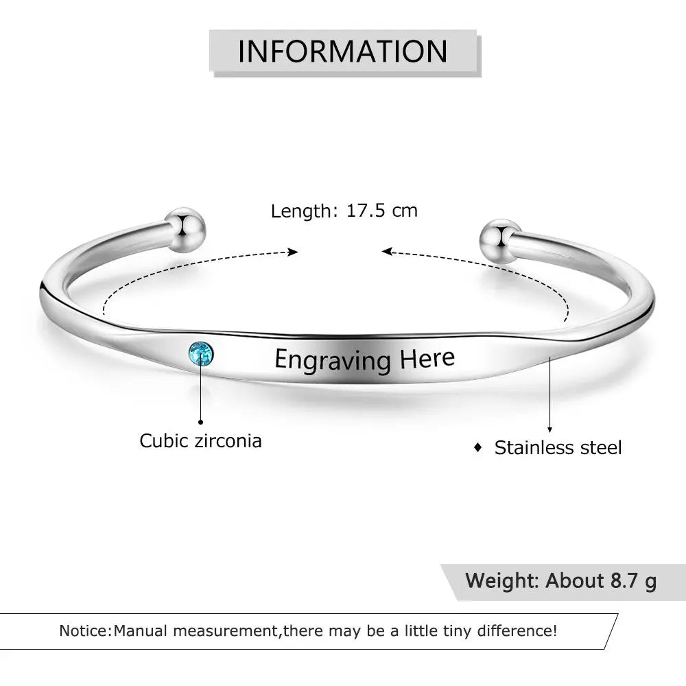 Engraved Name Stainless Steel Bracelet-4