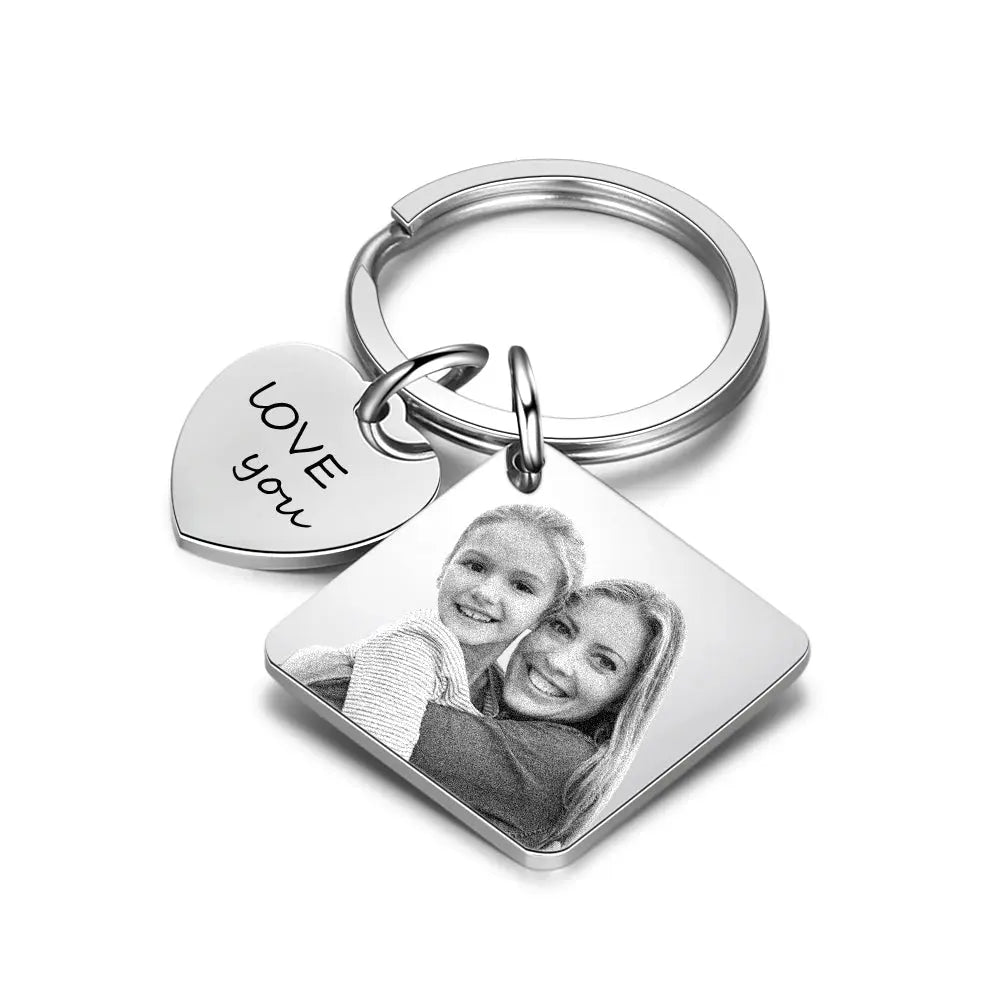 Engraved Stainless Steal Calendar Photo Keychain-0