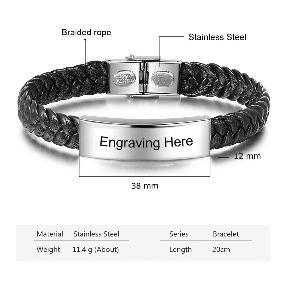 Engraved Stainless Steel Bracelet-6