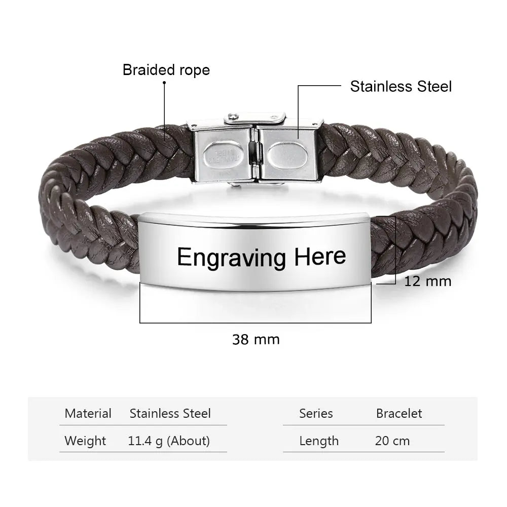 Engraved Stainless Steel Bracelet-7