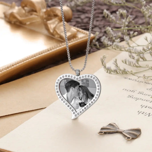 Engraved Stainless Steel Persomalized Photo Necklaces-0