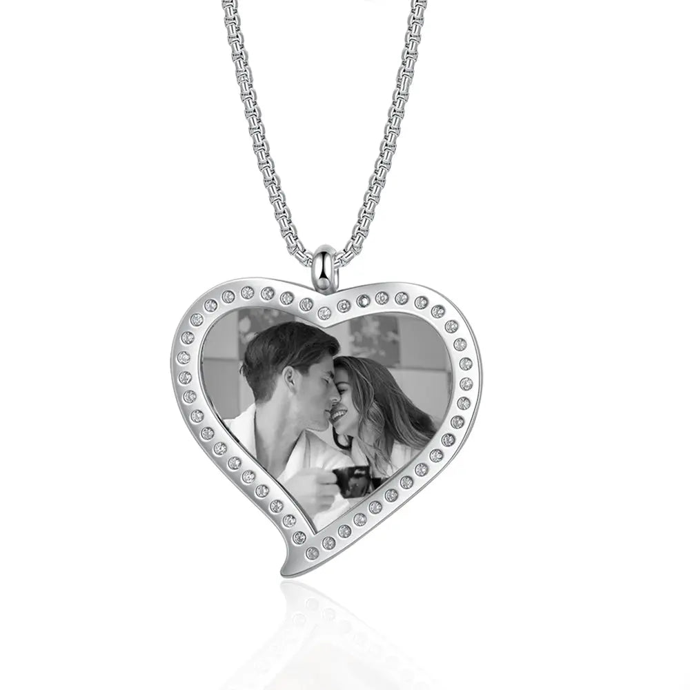 Engraved Stainless Steel Persomalized Photo Necklaces-1