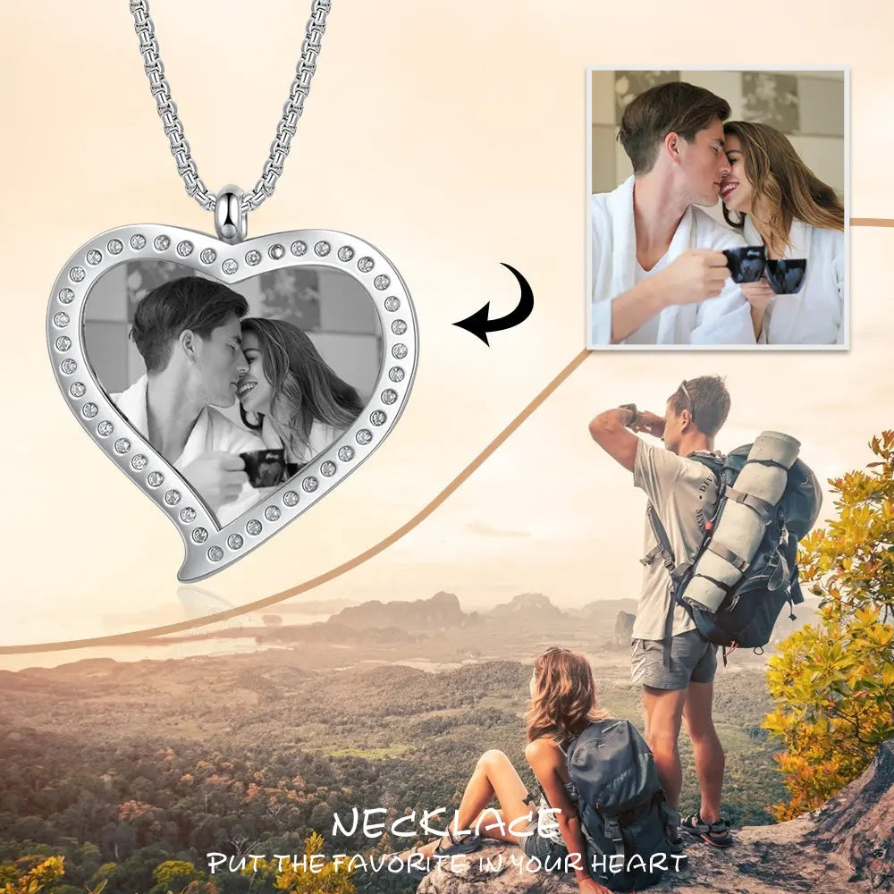 Engraved Stainless Steel Persomalized Photo Necklaces-2