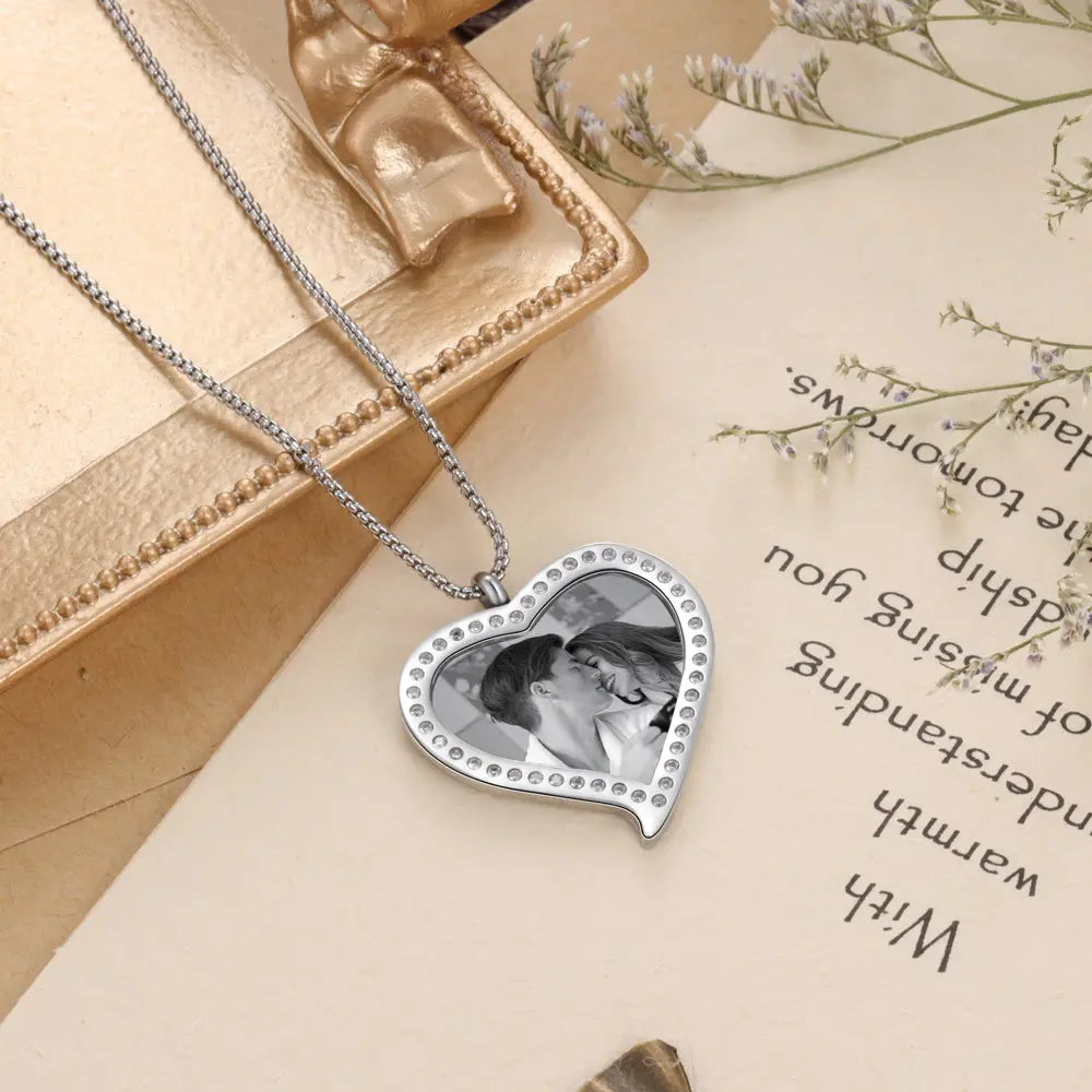 Engraved Stainless Steel Persomalized Photo Necklaces-3