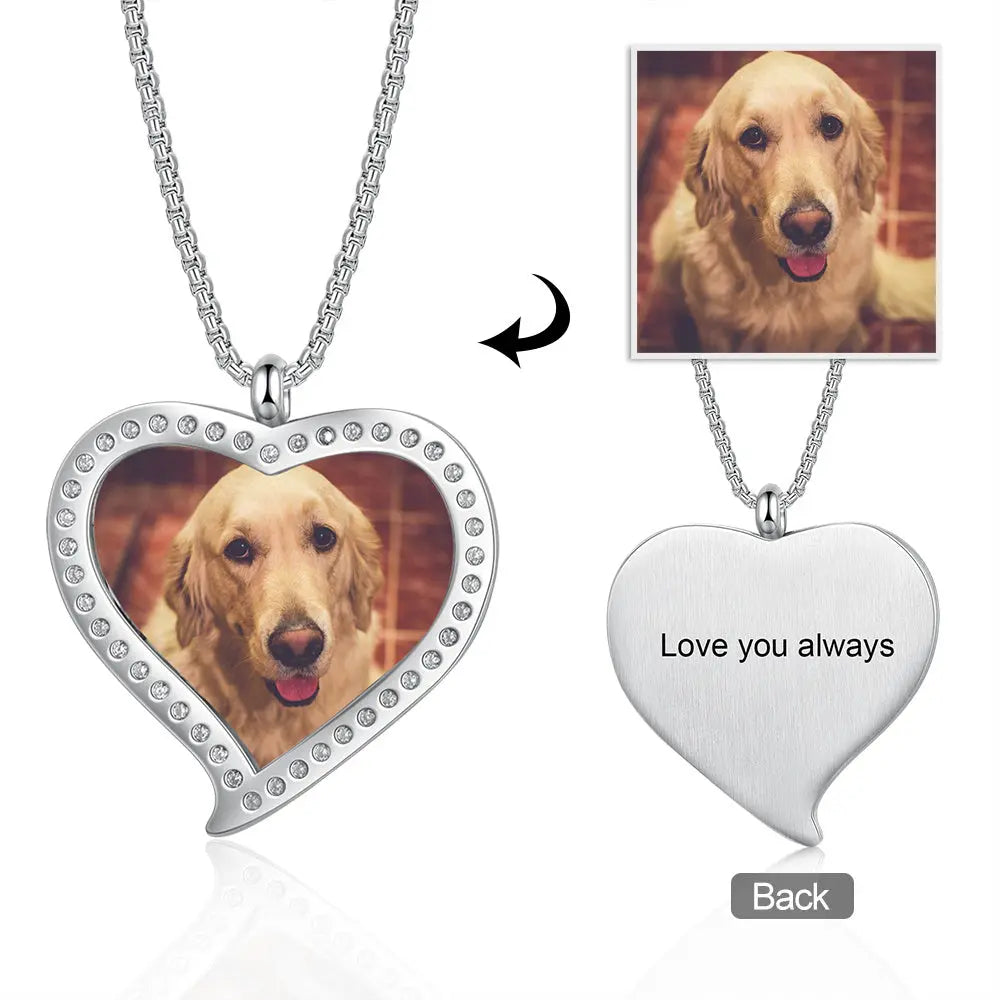 Engraved Stainless Steel Persomalized Photo Necklaces-5