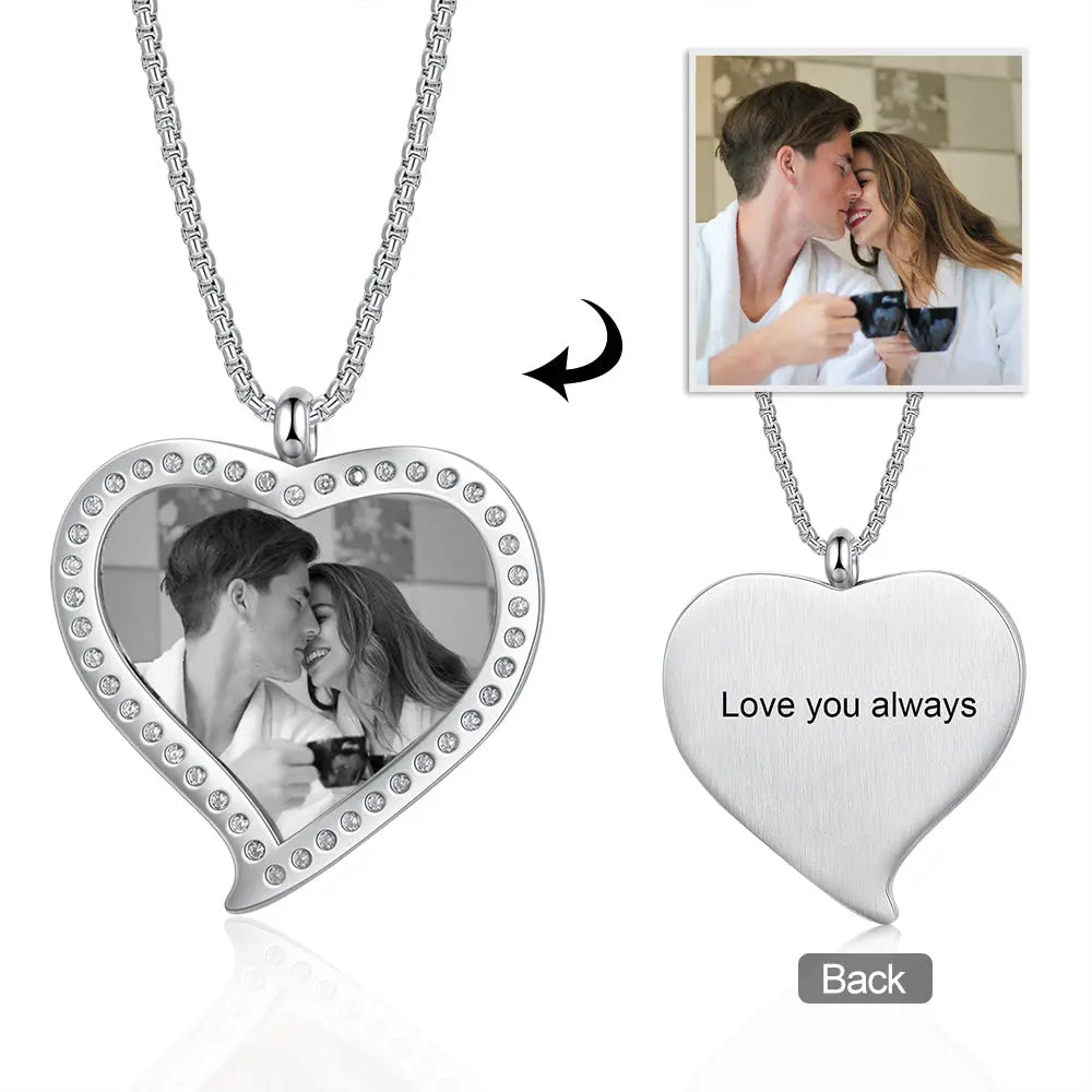 Engraved Stainless Steel Persomalized Photo Necklaces-6