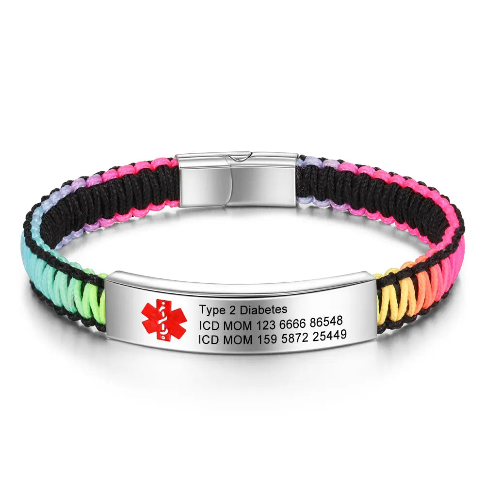 Engraving Stainless Steel Medical Alert Bracelet-0