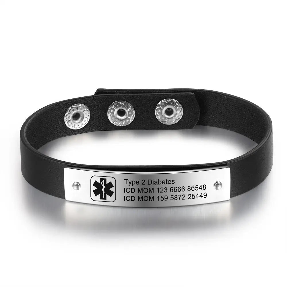 Engraving Stainless Steel Medical Bracelet-0