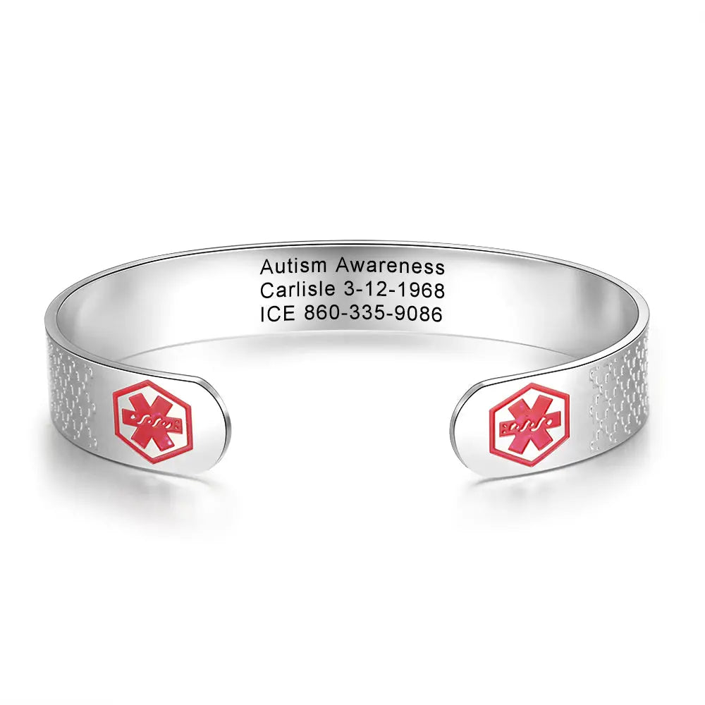 Engraving Stainless Steel Medical Bracelet-0