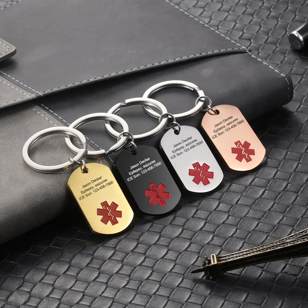 Engraving Stainless Steel Medical Keychain-2