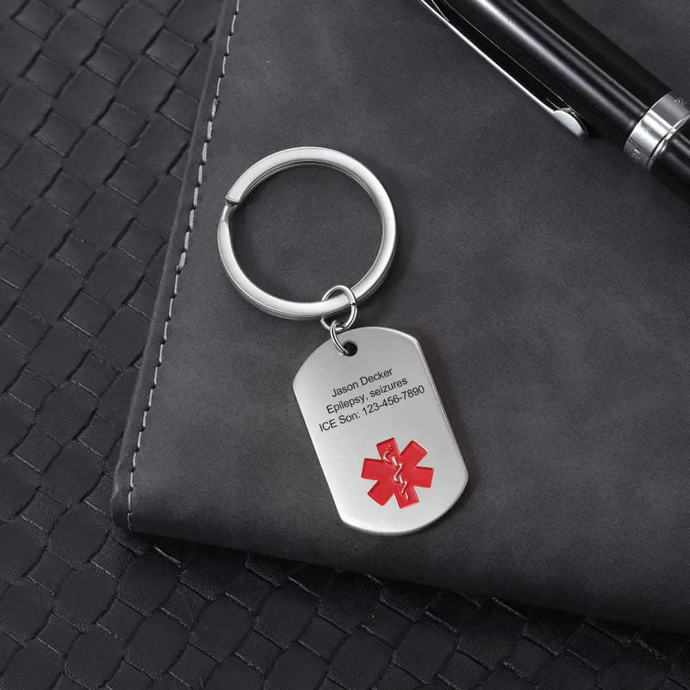 Engraving Stainless Steel Medical Keychain-4