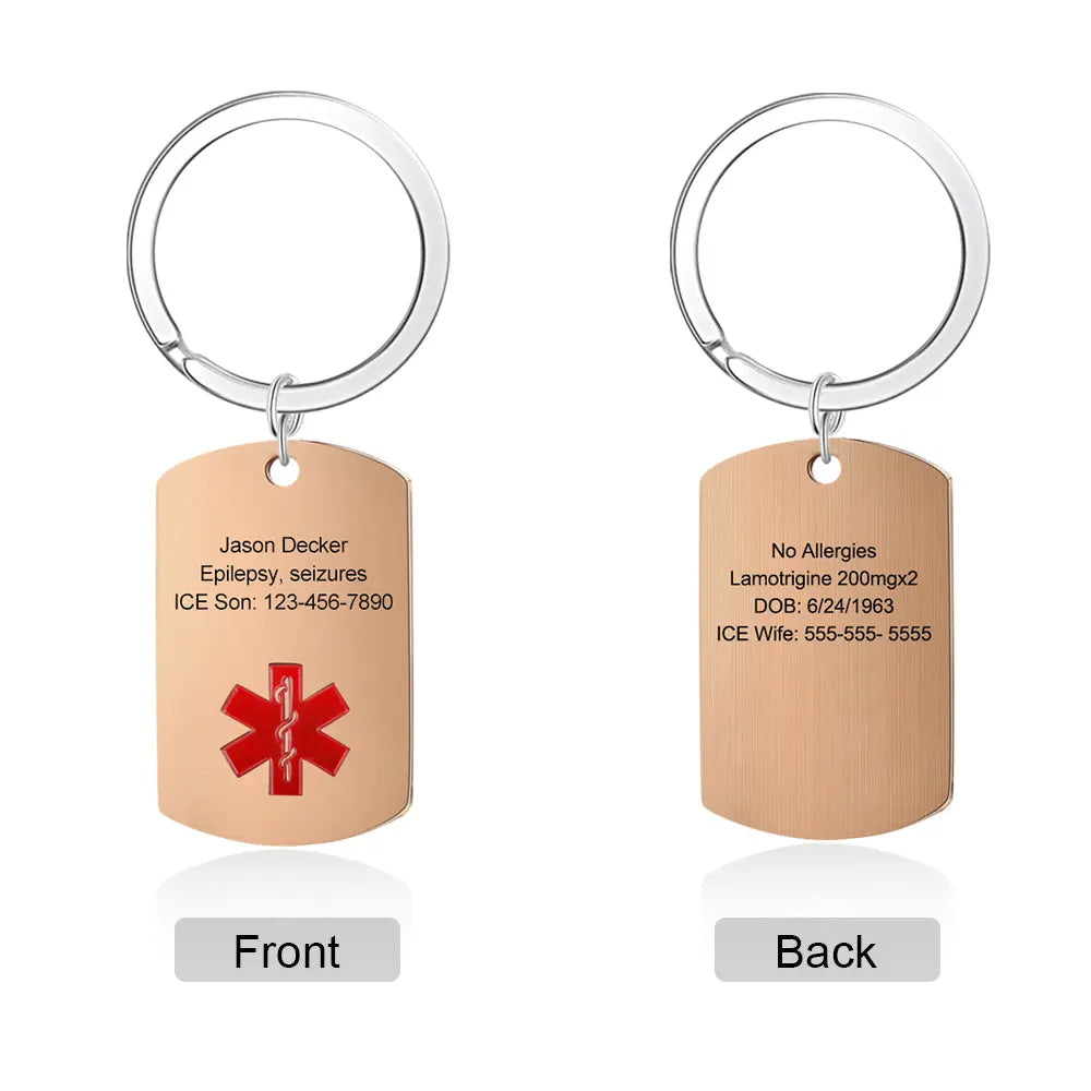 Engraving Stainless Steel Medical Keychain-8