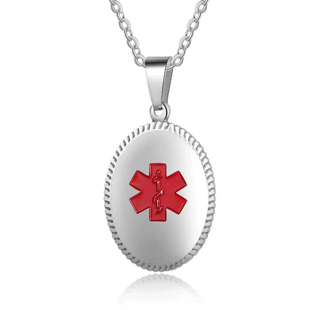 Engraving Stainless Steel Medical Necklace-0