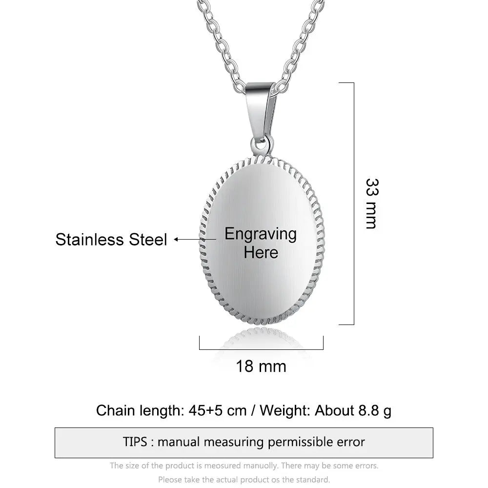 Engraving Stainless Steel Medical Necklace-5