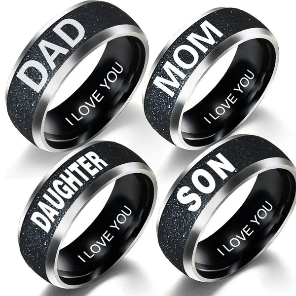 Europe and America Mother's Day Father's Day Gift Jewelry Family Couple Family Ring DAD MOM SON DAUGHTER - Memoriex 