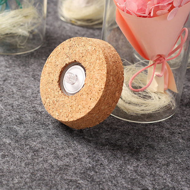 Everlasting Flower Creative Luminous Glass Wishing Bottle Decoration Valentine's Day Gift Colorful Roses - Memoriex 