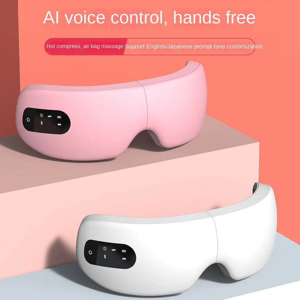 Eye massager airbag vibration intelligent AI voice hot compress eye protection device - Memoriex 