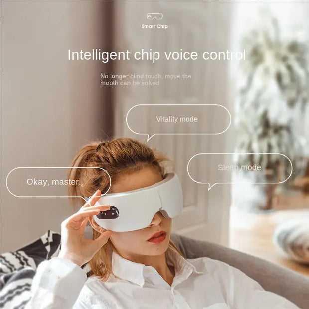 Eye massager airbag vibration intelligent AI voice hot compress eye protection device - Memoriex 