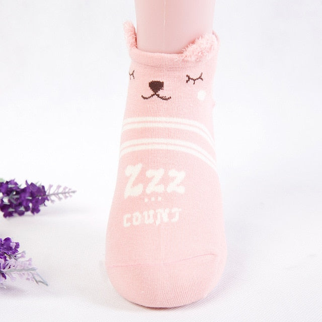 Cute Animal Cotton Socks Female Kawaii Cat With Dog Summer Short Socks Slippers Women Casual Soft Funny Boat Socks - Memoriex 