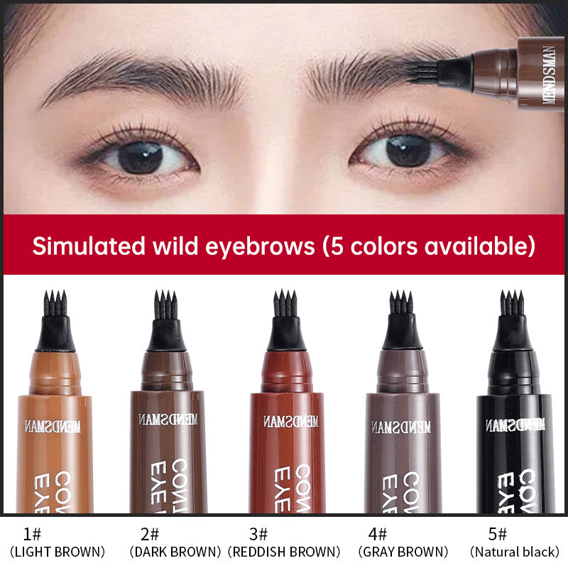 Long Lasting 5 Colors Sketch Liquid Eye Brow Pencil Waterproof Microblading Tattoo Fork Tip Eyebrow Pencil - Memoriex 