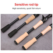 1.5 - 2.4M Telescopic Carbon Fishing Rod Rotary Baitcasting (8 - 25g) with Wooden Handle - Memoriex