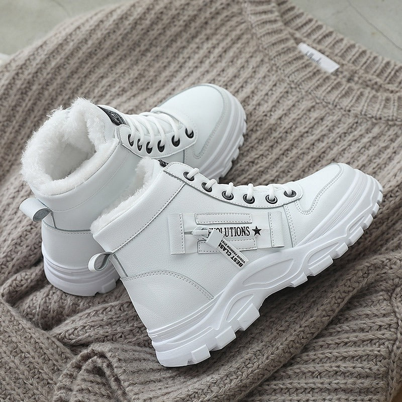 Cotton Shoes Children's Winter New Winter Large casual plush winter shoes Korean version versatile student women's shoes - Memoriex 