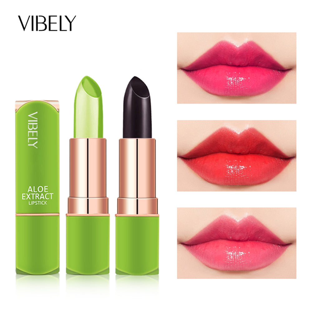 VIBELY Aloe Vera Moisturizing Moisturizing Warm Color Jelly Lipstick Lip Gloss Lip Care Lip Care Lip Balm Makeup - Memoriex 