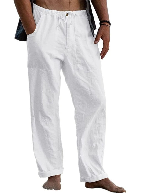 Men’s Plus-Size Drawstring Straight-Leg Trousers
