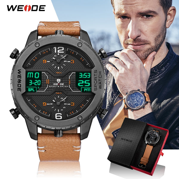 Men's Dual Display Sports Watch, Analogue and Digital, Three Time...