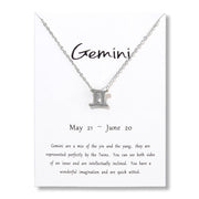 Birthday Gifts 12 Constellation Zodiac Pendant Necklace With White Card - Memoriex