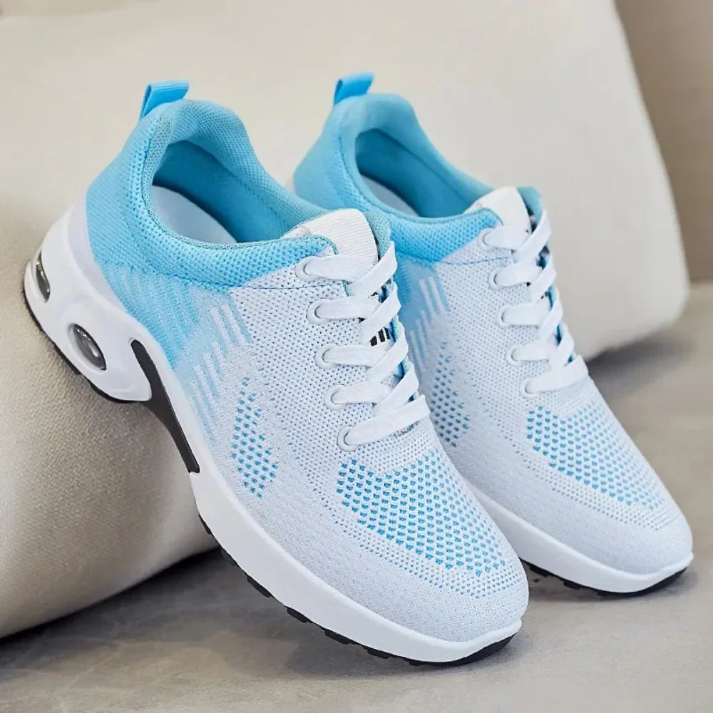 New Running Shoes Ladies Breathable Sneakers Summer Light Mesh Air Cushion Women's Sports Shoes Outdoor Lace Up Training Shoes - Memoriex 