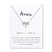 Birthday Gifts 12 Constellation Zodiac Pendant Necklace With White Card - Memoriex