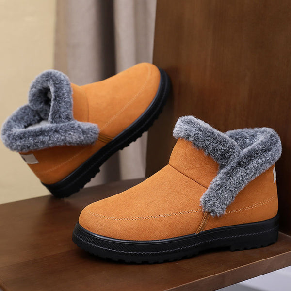 Women’s Plus-Size Mid-Calf Fleece-Lined Winter Boots