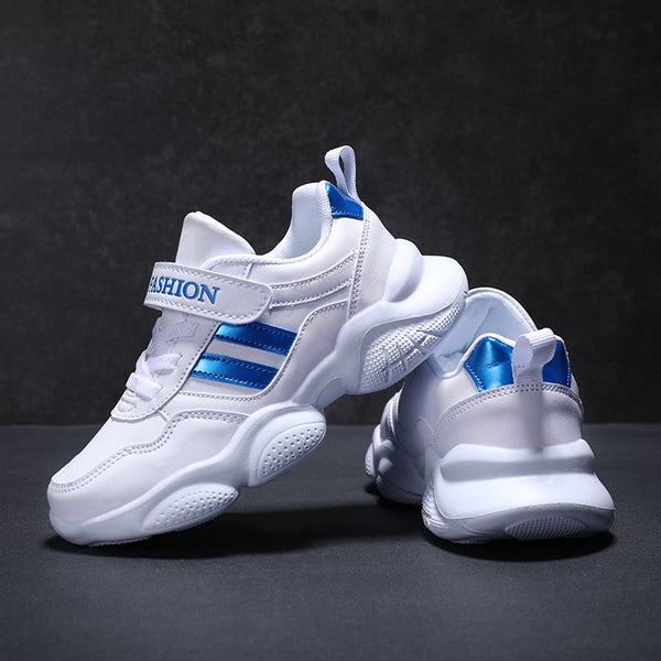 Kids' White Chunky Trainers with Easy Hook-and-Loop Strap,...