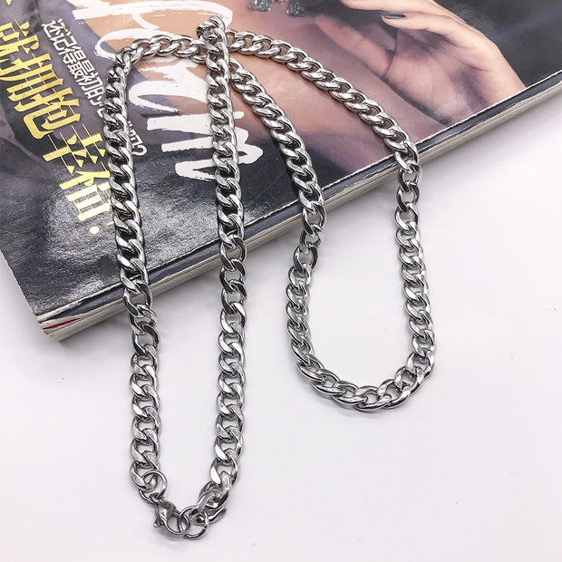 New Hip-Hop Accessories Sweater Chain Military Titanium Steel Necklace Men's Jewelry - Memoriex