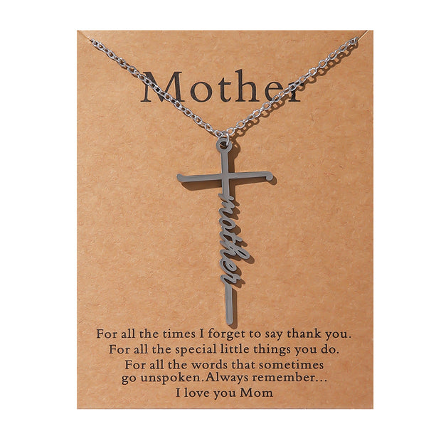 Faith Religious Gift Stainless Steel Cross Collarbone Chain Sweater Chain - Memoriex
