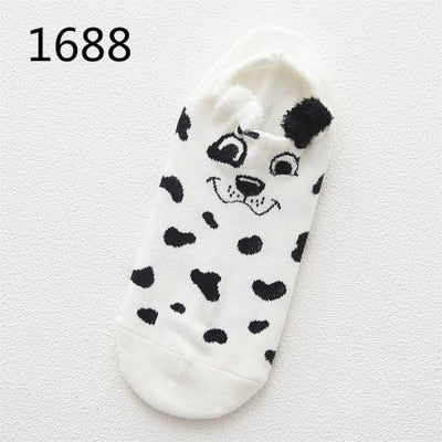 Cute Animal Cotton Socks Female Kawaii Cat With Dog Summer Short Socks Slippers Women Casual Soft Funny Boat Socks - Memoriex 