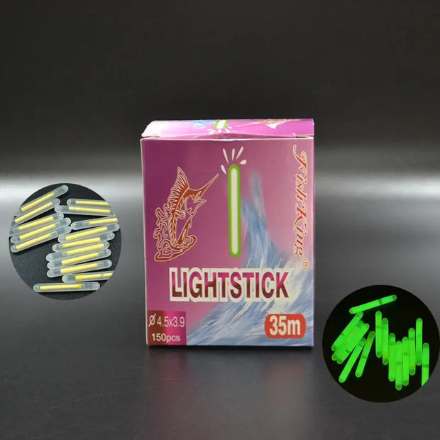 FISH KING 150pcs/lot Fishing Luminous Float 4.5*39mm Glowing Fluorescent Light Stick Night  Float For Carp - Memoriex 