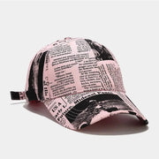 FS Winter Retro Newspaper Pattern Cappellino Baseball Cap Trendy Yellow Pink Hip Hop Hats For Men Women Gorras Para Hombre - Memoriex 