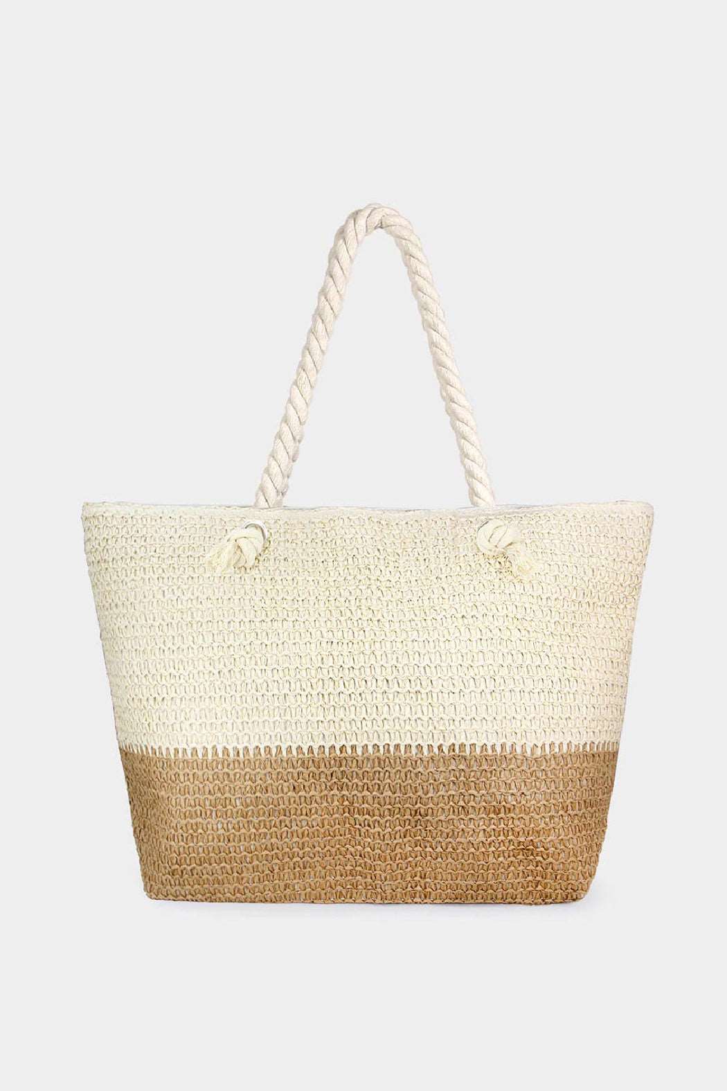 2 Tone Straw Beach Tote by Embellish Your Life-1