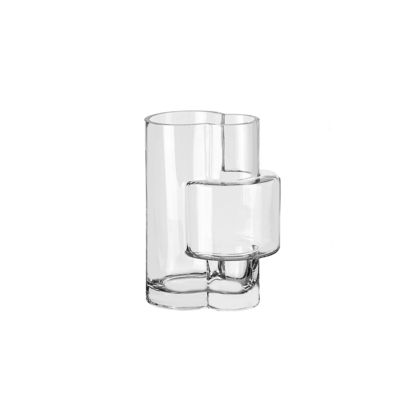 constructivist style modern vase, top design, FUSIO 25 clear glass-0