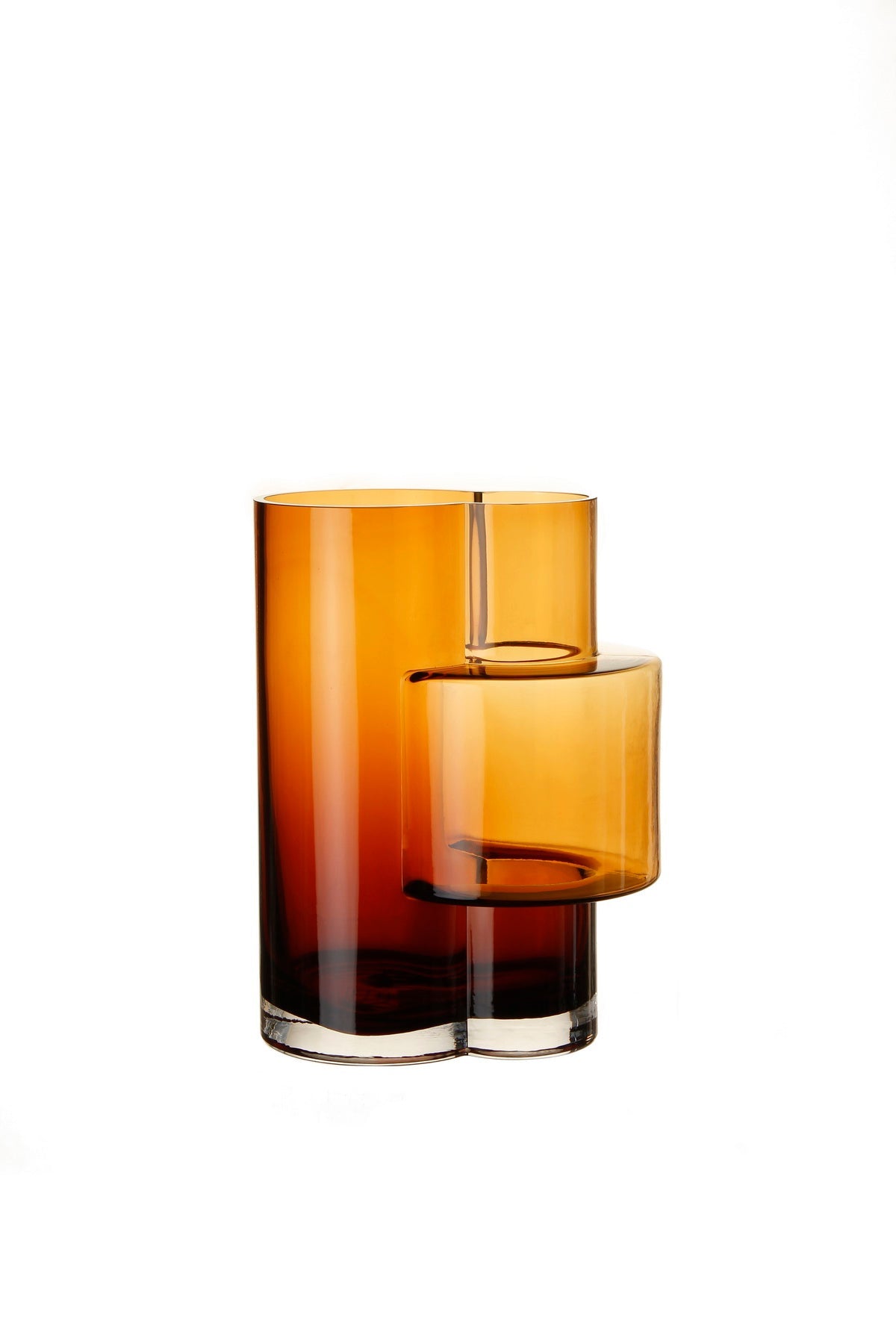 Innovative modernist tall vase, top design, constructivist FUSIO 32 AMber-1